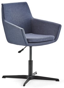 Konferenčná stolička FAIRFIELD, čierna, modrošedá