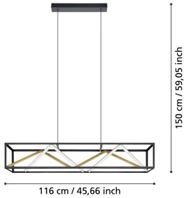 Eglo 390417 - LED Stmievateľný luster na lanku PENELA LED/46W/230V 2700-6500K + DO