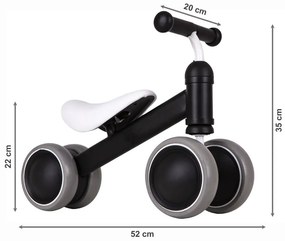 Odrážadlo/minibicykel, sivé, Ecotoys