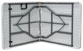Autronic Záhradný stôl, kov, plast, biela, AZ-K1002 WT