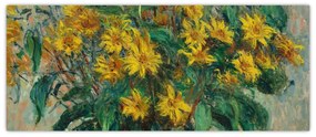 Obraz - Claude Monet, Jerusalem Artichoke Flowers, reprodukcia (120x50 cm)