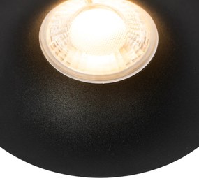Sada 12 vstavaných bodových svetiel čiernych GU10 50 mm - Gijs