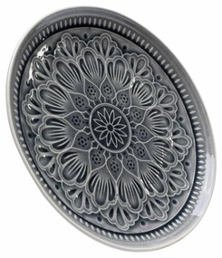 Sicilia Mandala tanier sivý Ø27cm