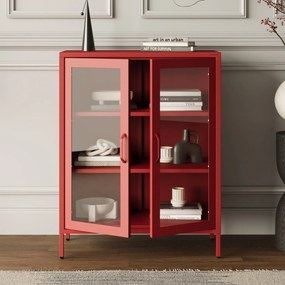 Vitrína GINA, 800 x 1015 x 400 mm, Modern: červená farba