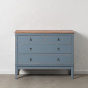 Modrá nízka komoda z jedľového dreva 115x90 cm Shabby – Ixia