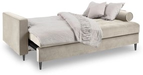Rozkladacia zamatová pohovka s úložným priestorom Romeo 225 × 100 × 96 cm