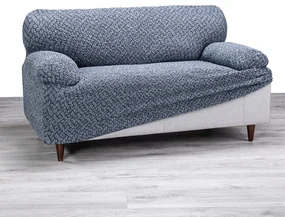 Bielastické poťahy VENEZIA modrá trojkreslo (š. 170 - 220 cm)