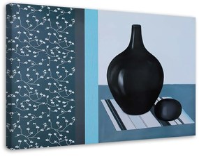 Obraz na plátně Zátiší Džbán modrý - 100x70 cm
