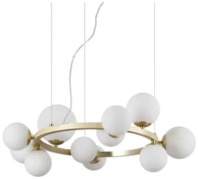 Ideal Lux - LED Luster na lanku PERLAGE 11xG9/3W/230V pr. 73 cm zlatá/biela ID283807