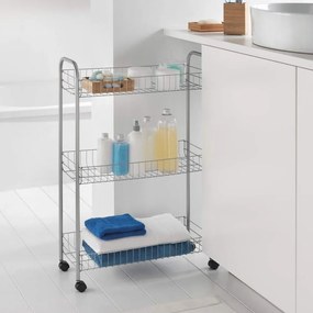 Pojazdný stojan s 3 policami Metaltex Ascona Slim De Luxe, výška 84 cm