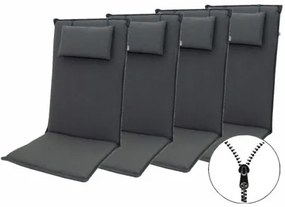 Doppler ELEGANT 2430 vysoká - set 4 ks - podušky na stoličky a kreslá s podhlavníkom