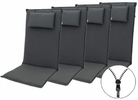 Doppler ELEGANT 2430 vysoká - set 4 ks - podušky na stoličky a kreslá s podhlavníkom