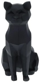 Dekorácia geometric Sediaca mačka, 20 cm, čierna