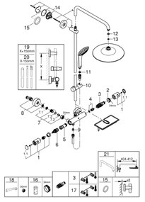 GROHE 26403001 - Sprchový systém VITALIO JOY 260 450 mm lesklý chróm