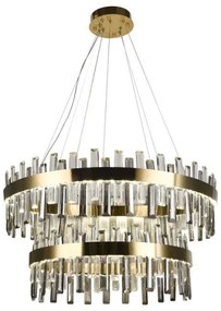 LED Stmievateľný krištáľový luster na lanku LED/190W/230V + diaľkové ovládanie