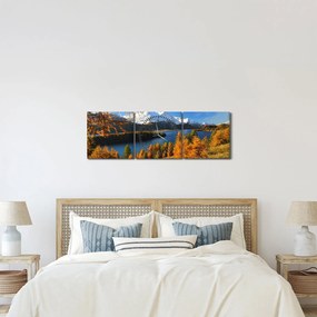 Obraz - Jeseň v Alpách (s hodinami) (90x30 cm)