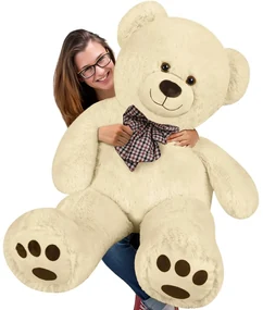 Monzana Veľký plyšový medveď BENY, 100cm, krémová