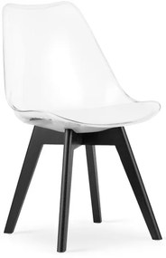 Set troch jedálenských stoličiek MARK priesvitný - čierne nohy (3 ks)