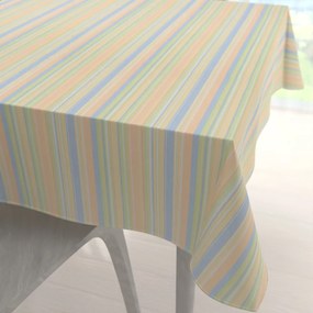 Biante Bavlnený štvorcový obrus Sandra SA-734 Pastelovo farebné pásiky 120x120 cm