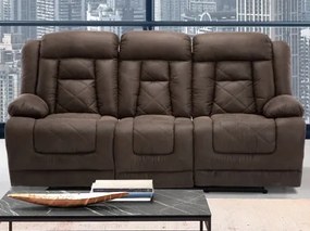 Trojsedák Oxford,  hnedá látka, funkcia el. polohovanie%