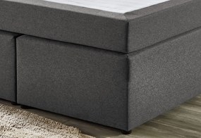Posteľ boxspring Aston 140x200 cm, stredne šedá látka