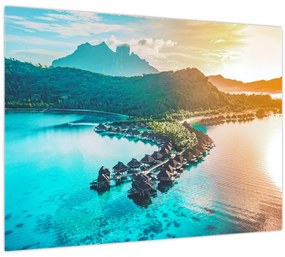 Sklenený obraz - Bora Bora (70x50 cm)