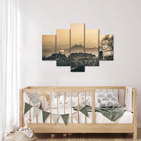 Obraz - Mesto pod hmlou (150x105 cm)