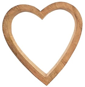 InDecor Srdce z mangového dreva, 15 x 3,5 x 15 cm, M