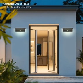 Brilagi-LED Vonkajšie nástenné svietidlo so senzorom TESSI LED/10W/230V čierna IP54