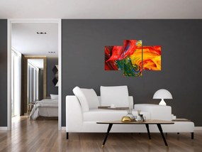 Obraz - Modrenie abstrakcie štetcom (90x60 cm)