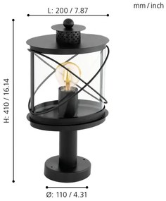 Eglo 94864 - Vonkajšie svietidlo HILBURN 1xE27/60W/230V