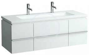 LAUFEN Living Dvojumývadlo do nábytku, 1300 mm x 480 mm, biela – 2 otvory na batériu H8164360001071