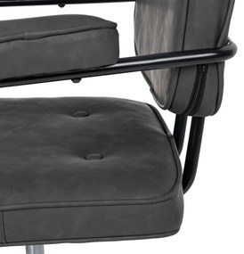 Antracitová kancelárska stolička z imitácie kože – Ixia