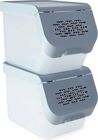 ALTOM 2. akosť - Úložný box na zemiaky a cibuľu s vetraním, sivý (10l)