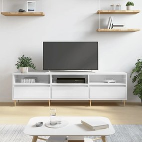 TV skrinka lesklá biela 150x30x44,5 cm kompozitné drevo 831270