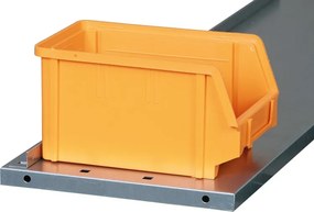 Skriňa s plastovými boxami BASIC - 1800 x 400 x 920 mm, 24xA/24xB/12xC, sivá/modré dvere