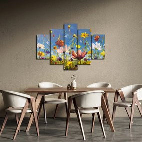 Maľovaný obraz rozkvitnutej lúky (150x105 cm)