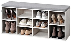 Kesper 15931 Botník s podsedákom, biela, 103,5 x 48 x 29,5 cm