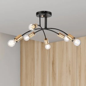 Prisadený luster ANYA 6xE27/15W/230V čierna/zlatá
