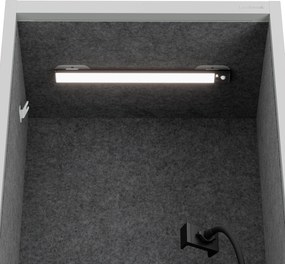 Akustická kabína SALLY MentalBox 600 mm – sivý korpus, tmavosivé sedadlo