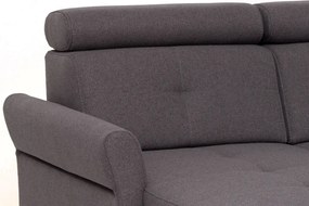 Rohová sedacia súprava Harris, tmavo šedá tkanina, ľavý roh