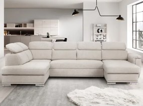 Sedacia súprava Udine, tvar ľavé U, krémová látka%