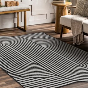 Koberec ORGANIC 2131 geometrický, krémový / čierny / naturálny