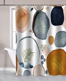 Aqualine Aqualine, Sprchový záves 180x180cm, polyester, bubliny/paprade, ZP014