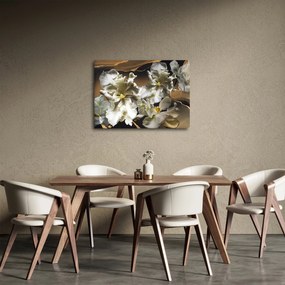 Obraz - Kvety orchideí na mramorovom pozadí (70x50 cm)