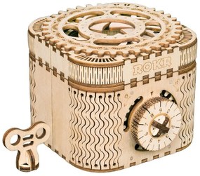 Robotime 3D drevené mechanické puzzle Trezor 158 ks