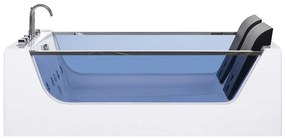 Vírivá vaňa s LED osvetlením 180 x 120 cm biela CURACAO Beliani