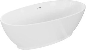 Mexen Bilbao, voľne stojaca vaňa 180 x 90 cm, biela, biely prepad, 51311809000-20