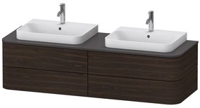 DURAVIT Happy D.2 Plus závesná skrinka pod dve umývadlá pod dosku, 4 zásuvky, 1600 x 550 x 408 mm, orech kartáčovaný, HP4974B6969