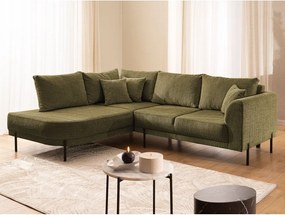 Zelená ženilková rohová pohovka (ľavý roh/do L) Mauris – Ropez